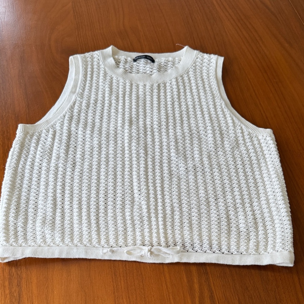 White Sleeveless Knit Top